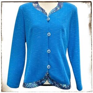 Pablo Collection Blazer 10 Blue Textured Jacket